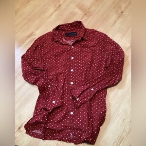 Abercrombie & Fitch Burgundy Polka Dot Shirt
